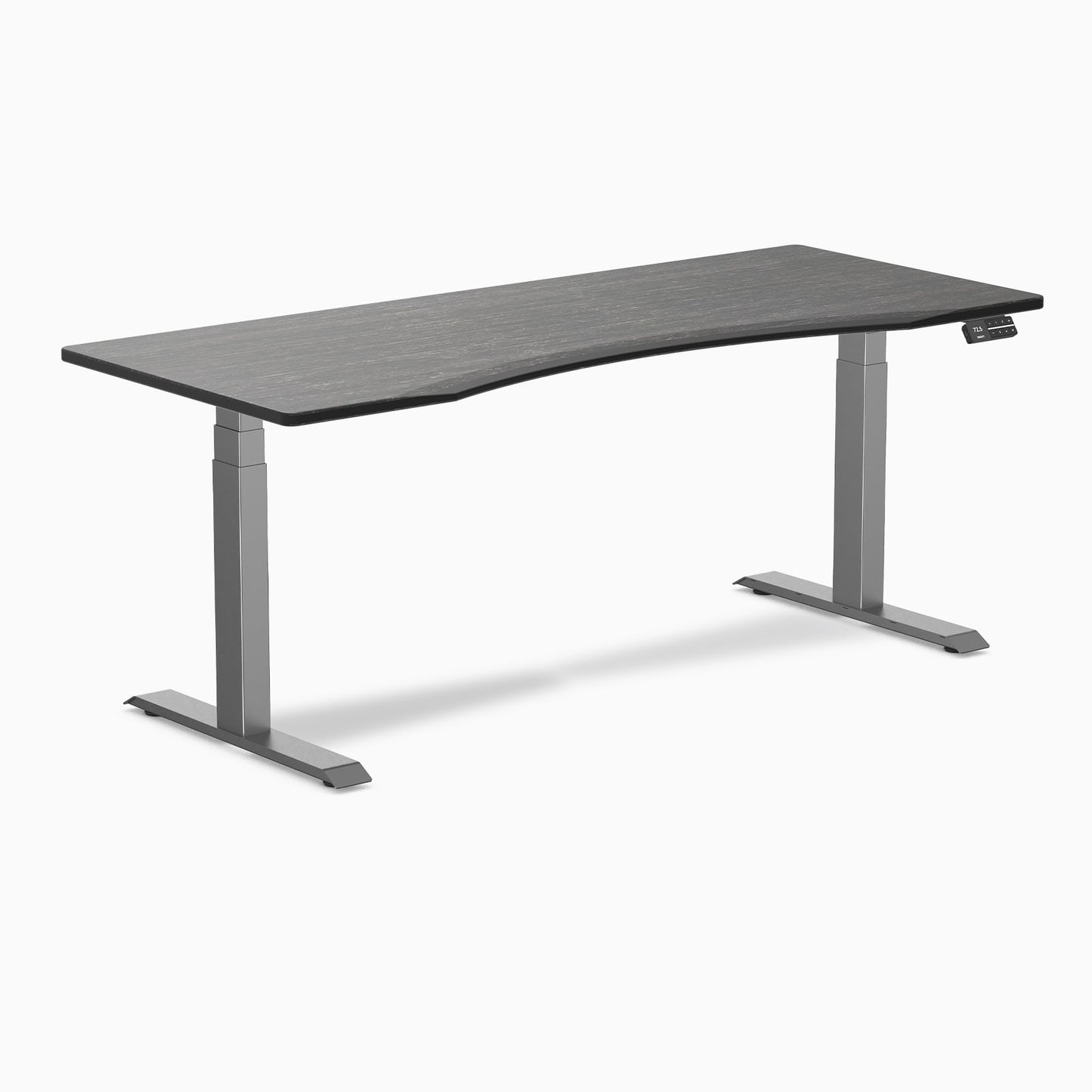Desky - Dual Ergo Edge Sit Stand Desk - Bamboo / 60 X 30 Inches / Matte Black - Serious Techies