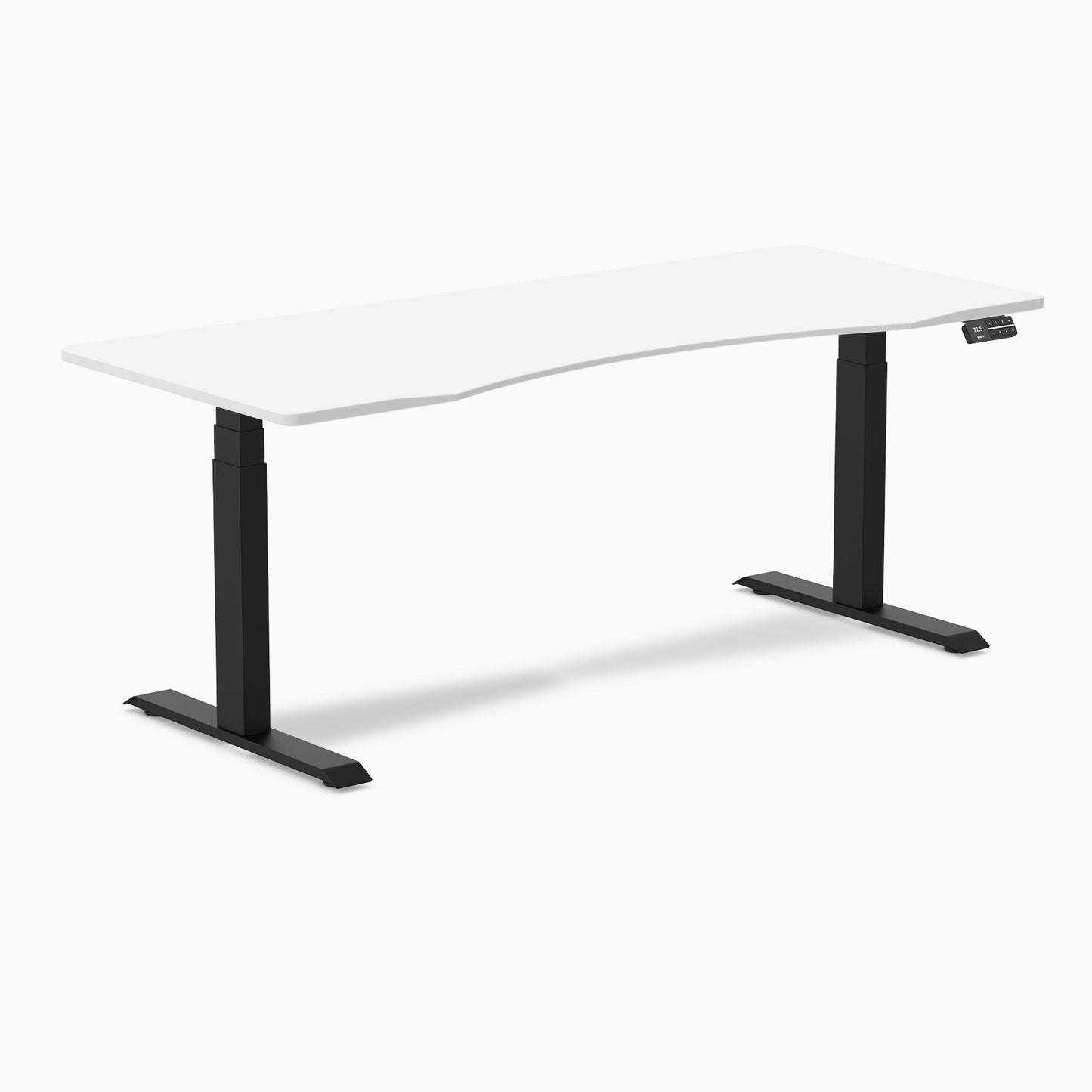Desky - Dual Ergo Edge Sit Stand Desk - Bamboo / 60 X 30 Inches / Matte Black - Serious Techies
