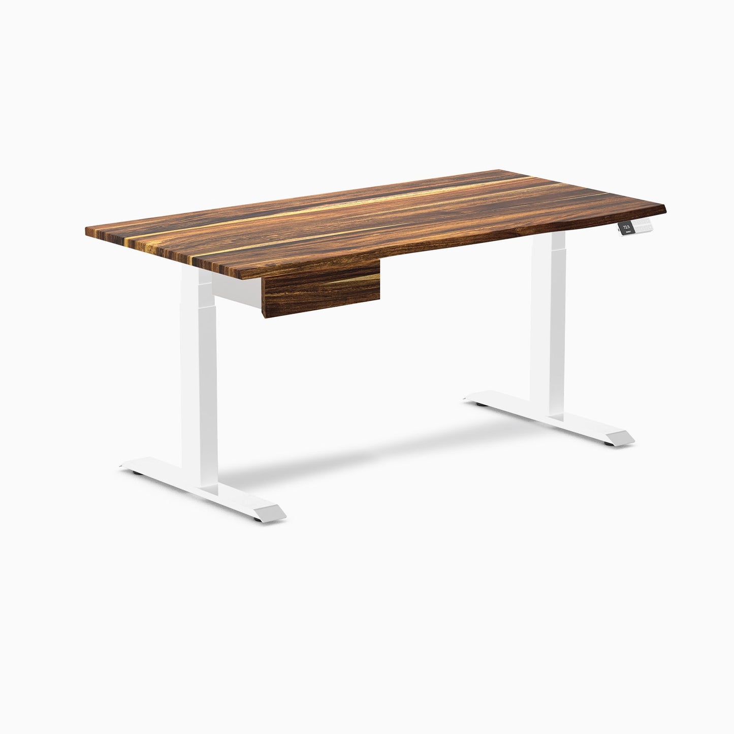 Desky - Dual Hardwood Standing Desk with Drawer - Pheasant wood / 60 X 30 Inches / Gray - Serious Techies
