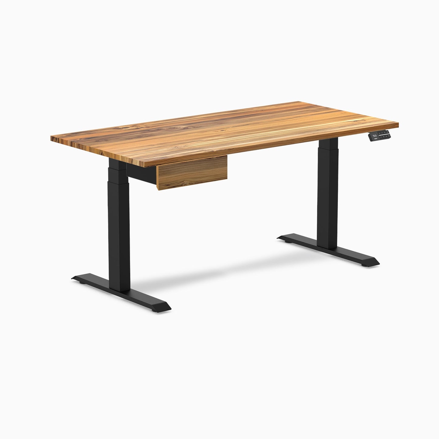Desky - Dual Hardwood Standing Desk with Drawer - Pheasant wood / 60 X 30 Inches / Gray - Serious Techies