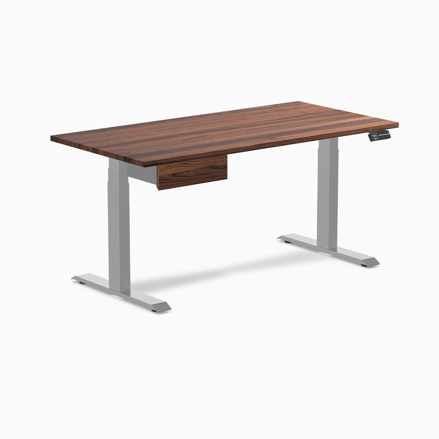Desky - Dual Hardwood Standing Desk with Drawer - Pheasant wood / 60 X 30 Inches / Gray - Serious Techies