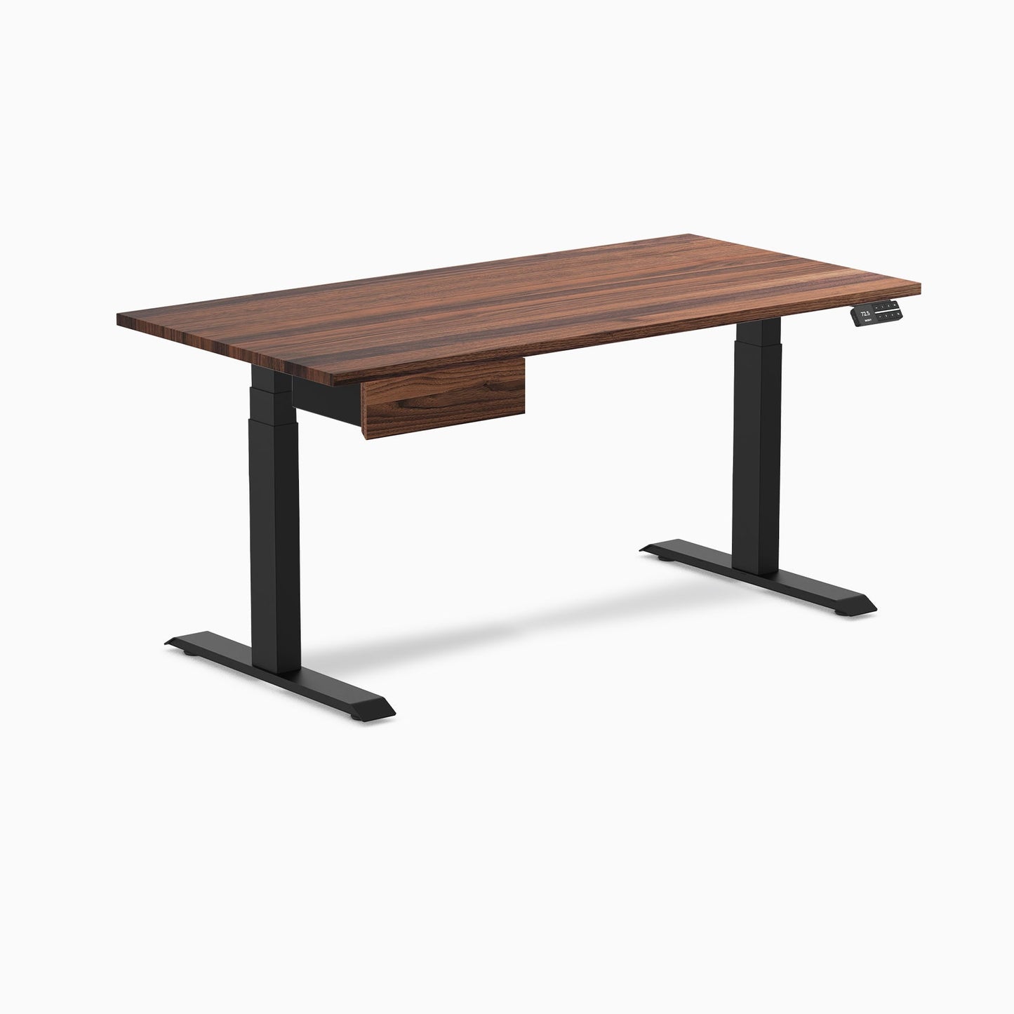 Desky - Dual Hardwood Standing Desk with Drawer - Pheasant wood / 60 X 30 Inches / Gray - Serious Techies