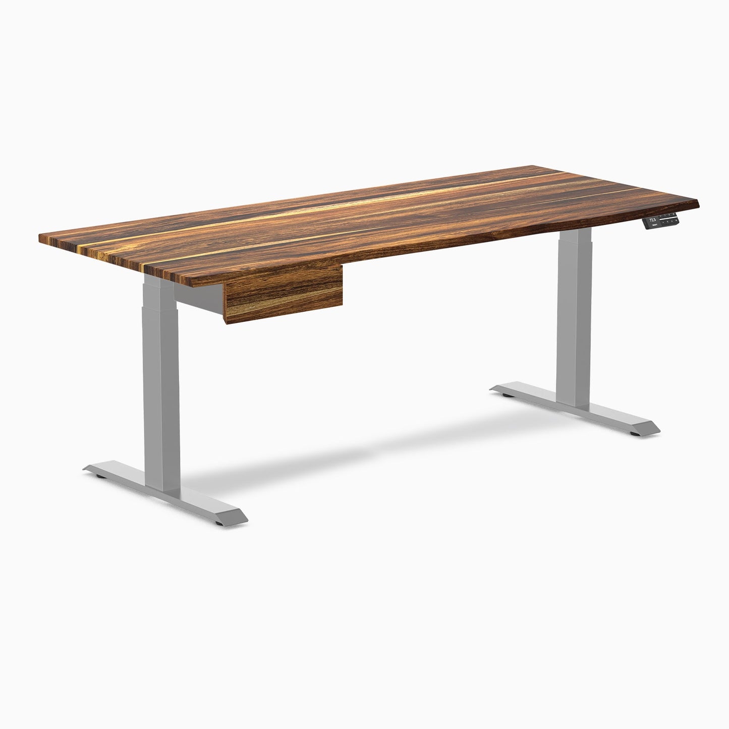 Desky - Dual Hardwood Standing Desk with Drawer - Pheasant wood / 60 X 30 Inches / Gray - Serious Techies