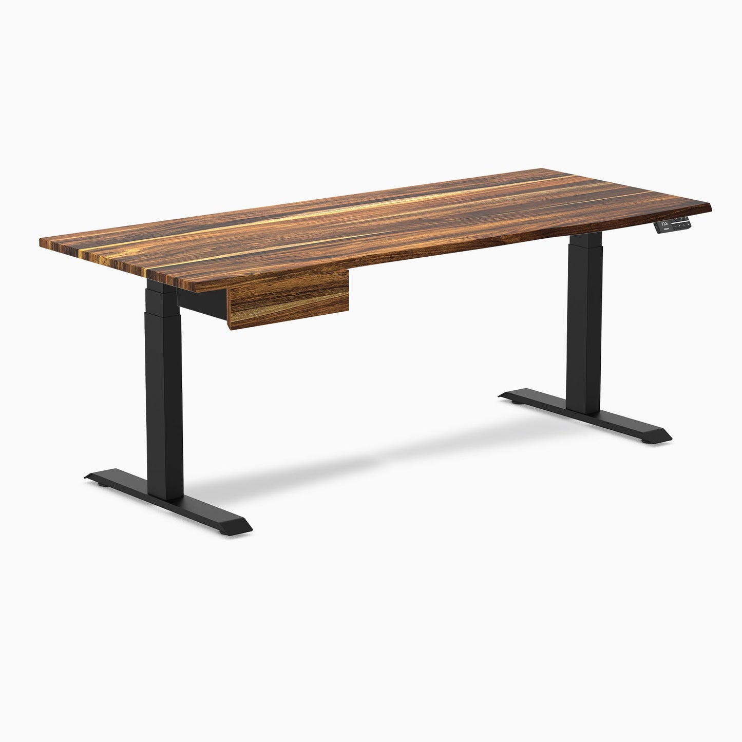 Desky - Dual Hardwood Standing Desk with Drawer - Pheasant wood / 60 X 30 Inches / Gray - Serious Techies