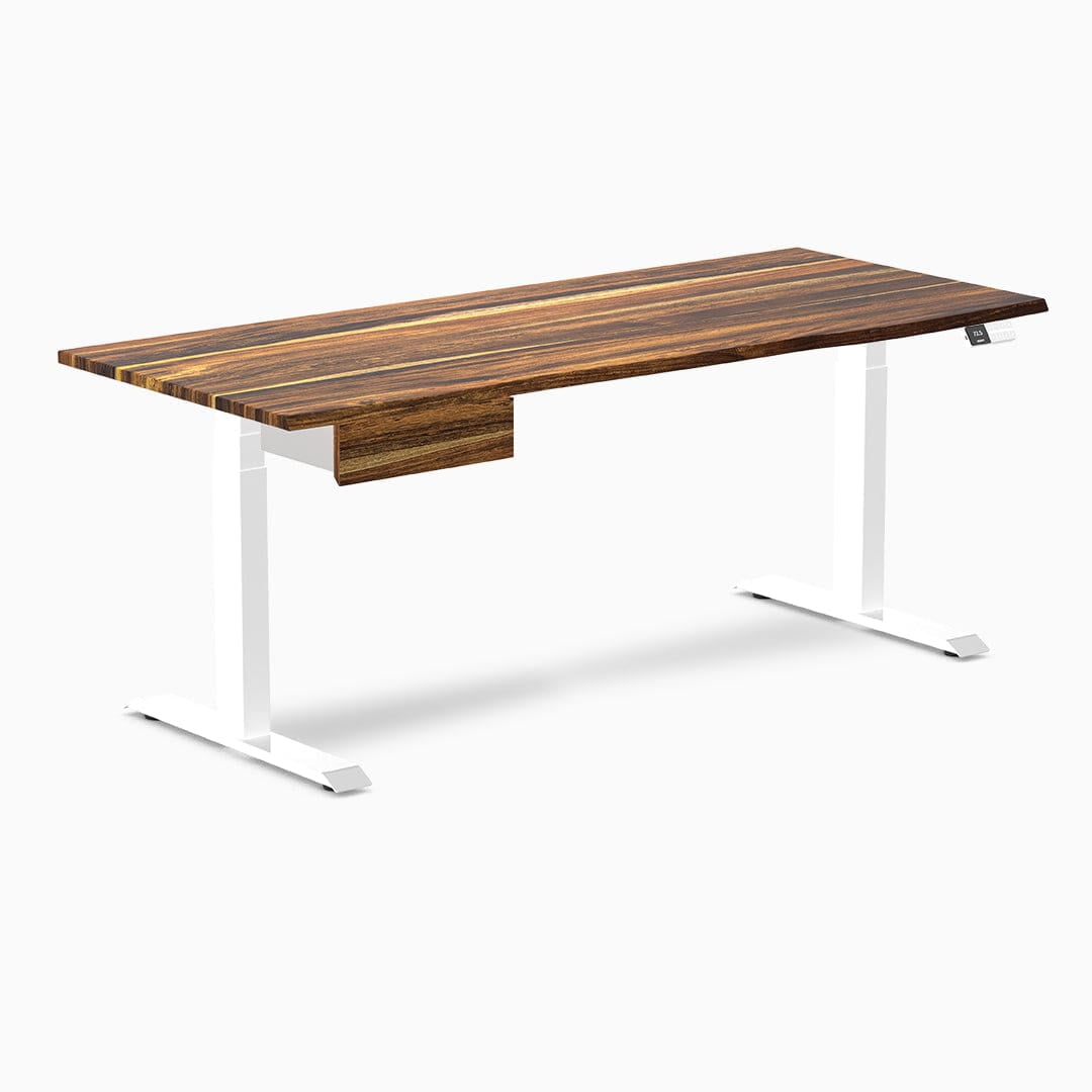 Desky - Dual Hardwood Standing Desk with Drawer - Pheasant wood / 60 X 30 Inches / Gray - Serious Techies