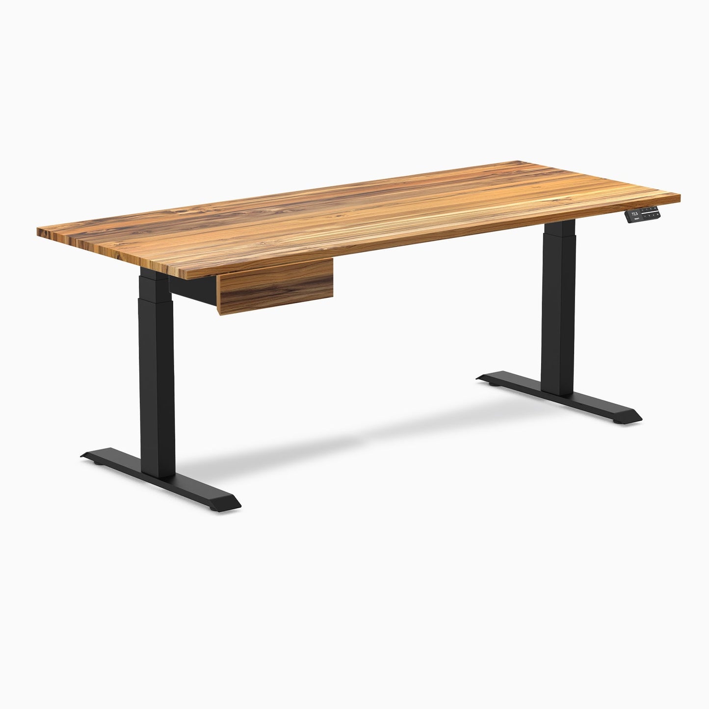 Desky - Dual Hardwood Standing Desk with Drawer - Pheasant wood / 60 X 30 Inches / Gray - Serious Techies