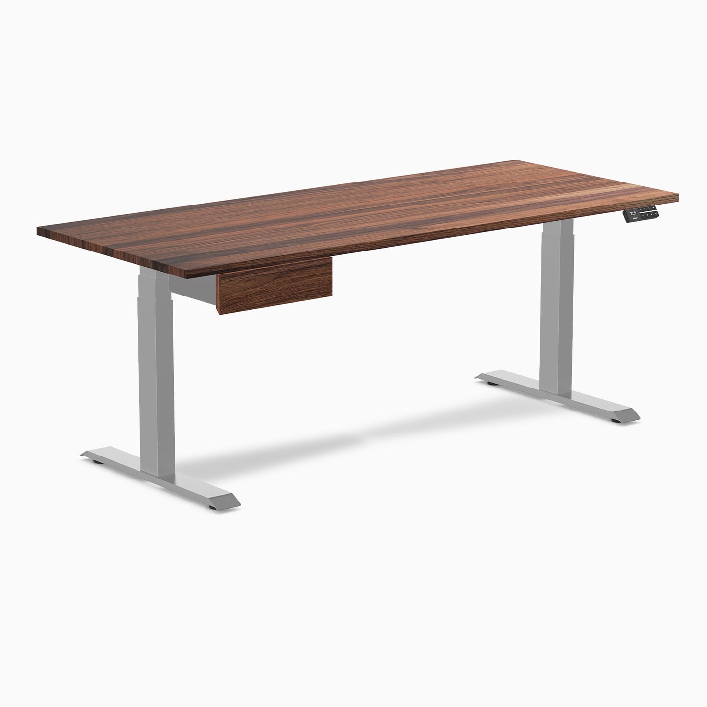Desky - Dual Hardwood Standing Desk with Drawer - Pheasant wood / 60 X 30 Inches / Gray - Serious Techies