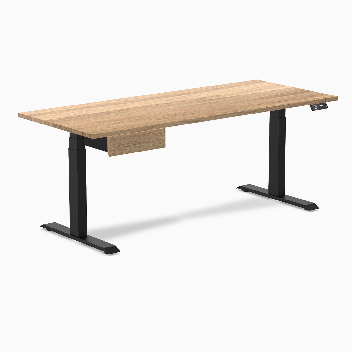 Desky - Dual Hardwood Standing Desk with Drawer - Pheasant wood / 60 X 30 Inches / Gray - Serious Techies