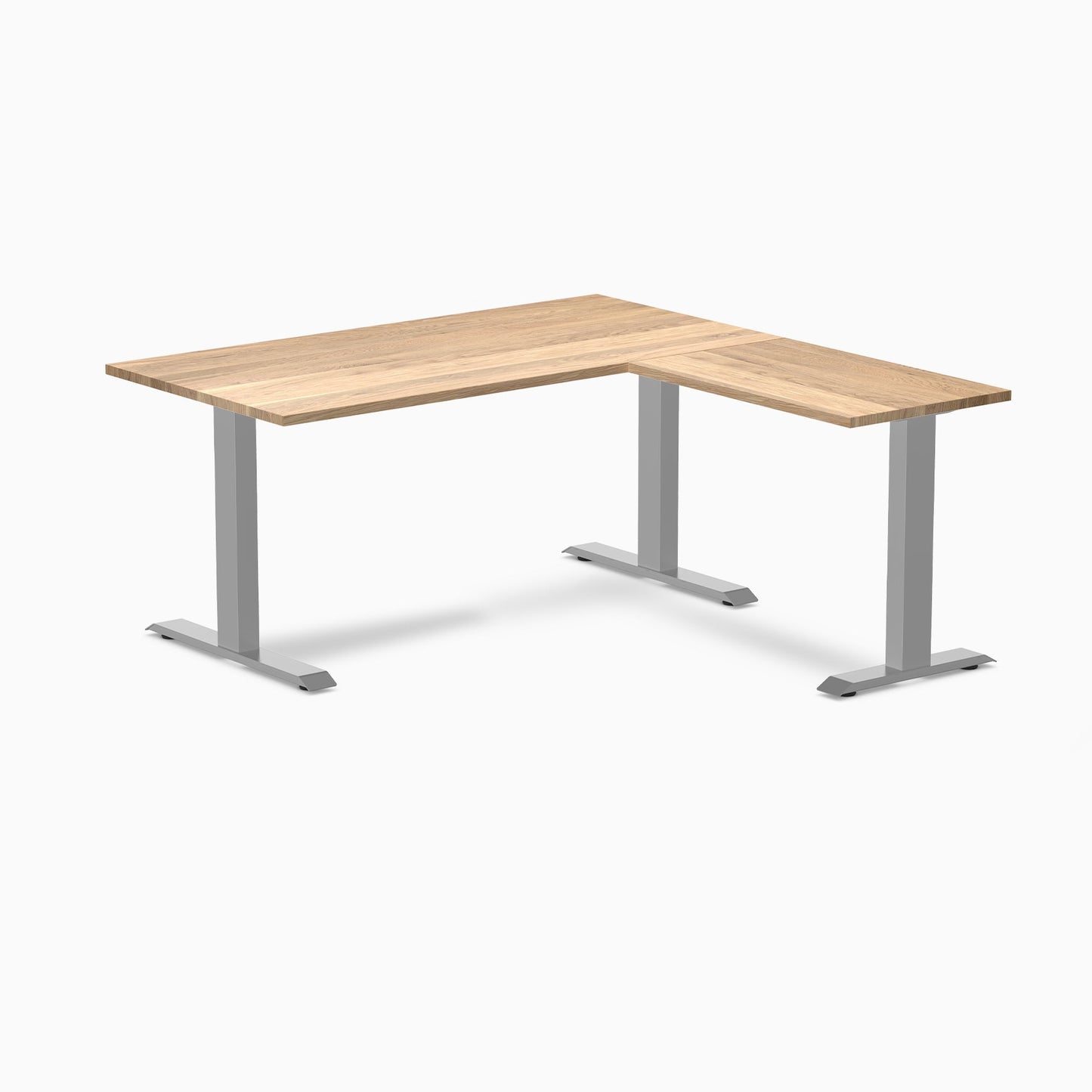 Desky - Zero Hardwood L-Shape Office Desk - Pheasant wood / 60 X 30 X 62 X 20 Inches / Gray - Serious Techies