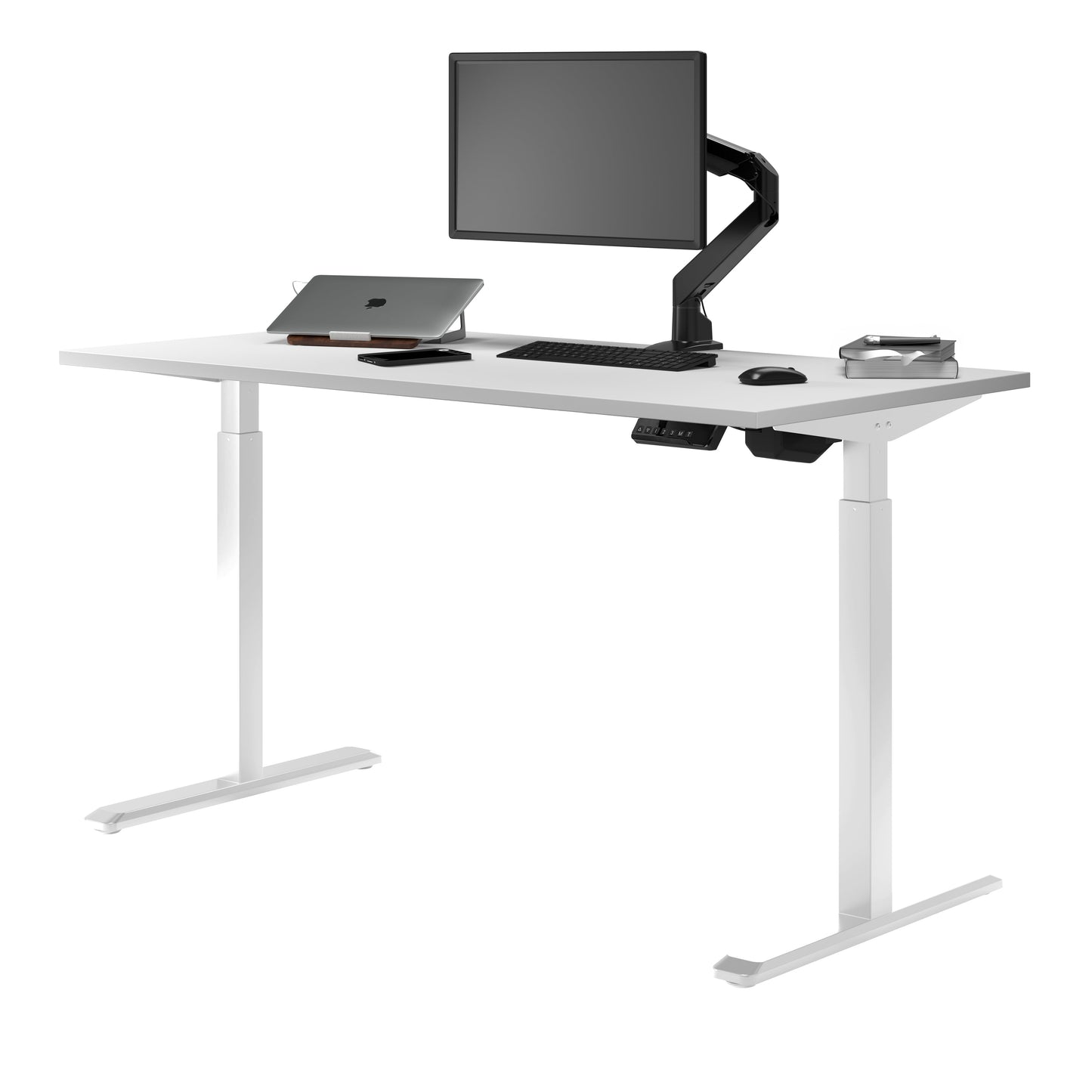 Desky - Single Sit Stand Gaming Desk - Black / 70.9" X 29.5" / Black - Serious Techies