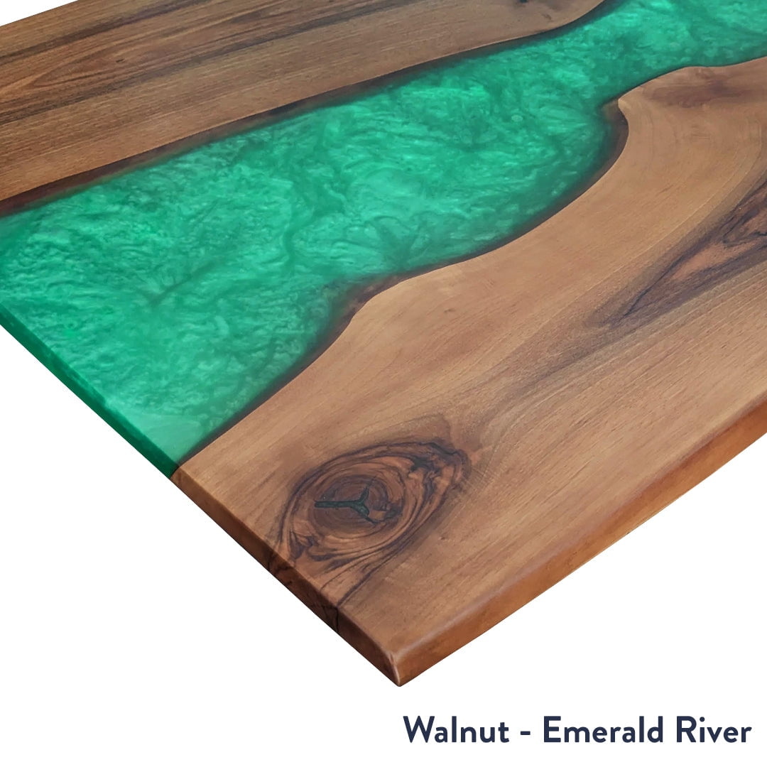 Desky - Dual Resin Hardwood Sit Stand Desk - Walnut Emerald River / 72 X 30 Inches / Space Gray - Serious Techies