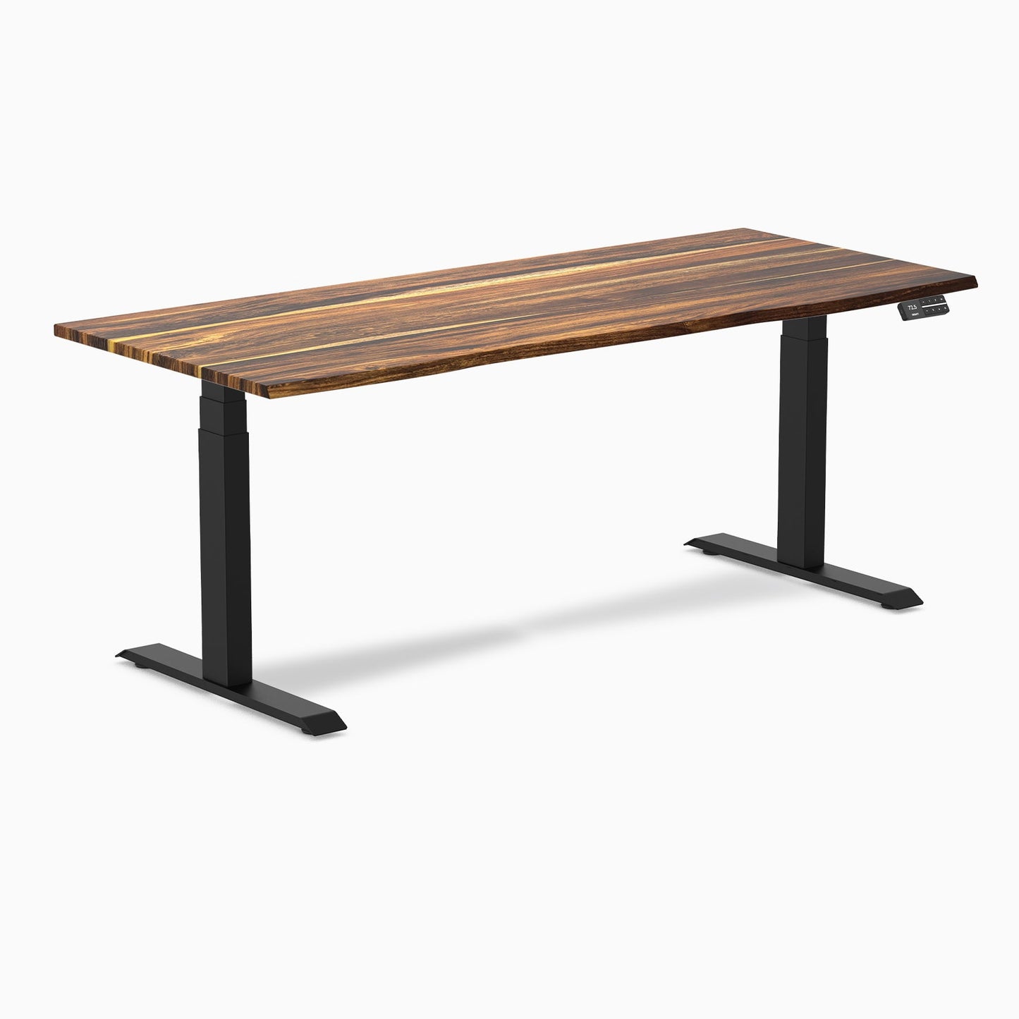 Desky - Dual Hardwood Sit Stand Desk - Pheasant wood / 72 X 30 Inches / Gray - Serious Techies