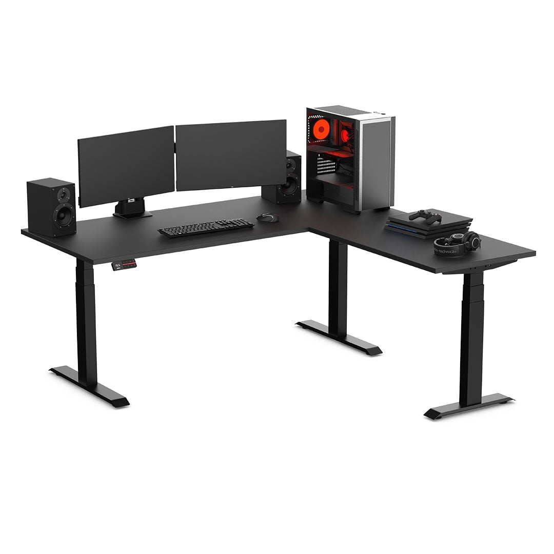 Desky - Sigma L-Shape Gaming Desk - 70.9 X 29.5 X 69.5 X 24 Inches / Matte Black - Serious Techies