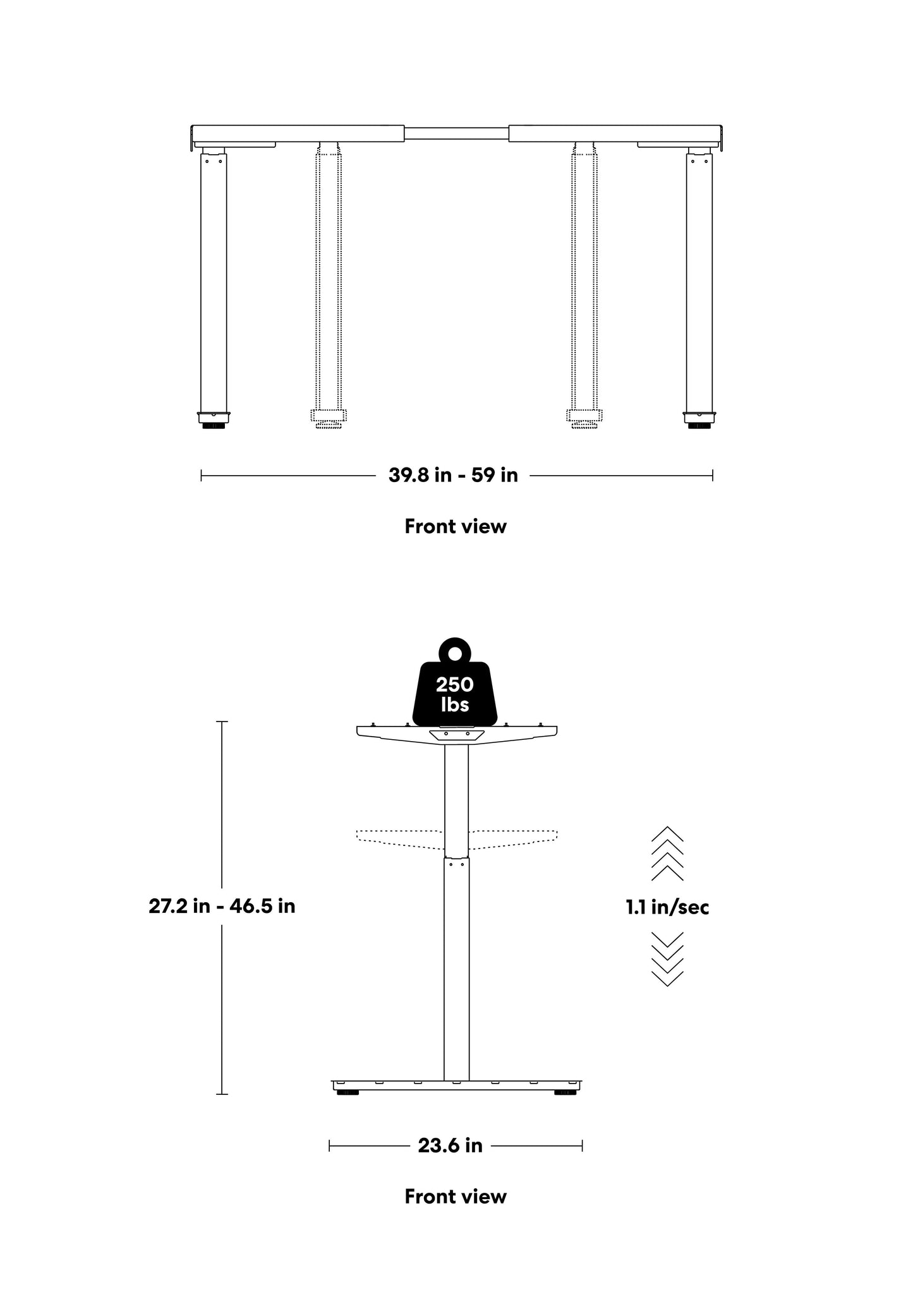 Autonomous - Smartdesk 2 Electric Standing Desk 53X29 Black - Bamboo - 2-Stage - Serious Techies