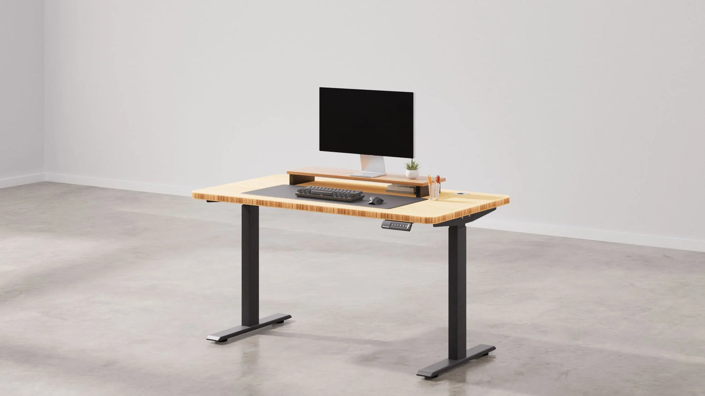 Autonomous - Smartdesk 2 Electric Standing Desk 53X29 Black - Bamboo - 2-Stage - Serious Techies