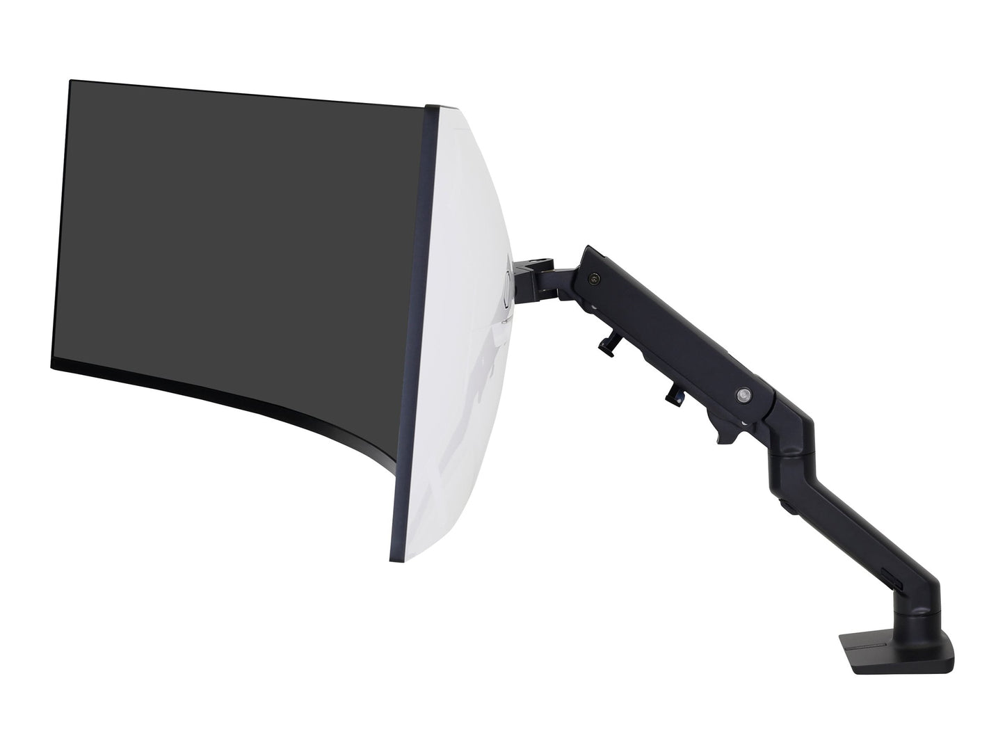 Ergotron - HX Ultrawide Monitor Arm Desk Mount Screens 20-42 Lbs Matte Black - Serious Techies