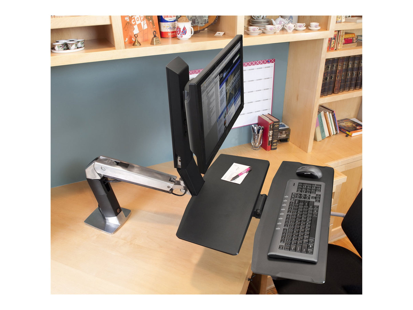 Ergotron - Workfit-A Sit-Stand Workstation W/Worksurface+, LCD LD Monitor, Aluminum/Black - Serious Techies
