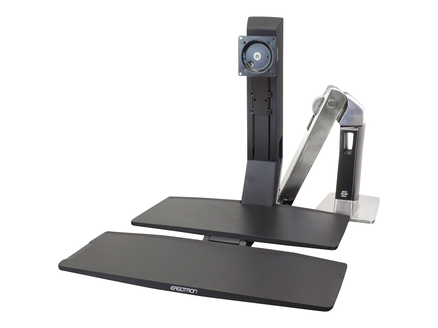 Ergotron - Workfit-A Sit-Stand Workstation W/Worksurface+, LCD LD Monitor, Aluminum/Black - Serious Techies