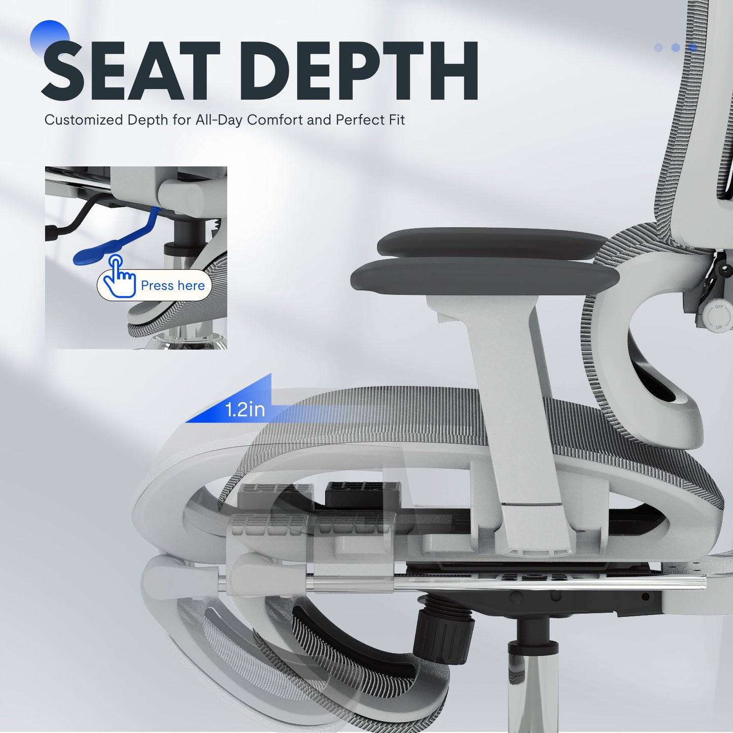 FLEXISPOT - Premium Ergonomic Office Chair - Adjustable 3D Armrests, Dynamic Lumbar Support, Recline & Tilt Function, Mesh Seat, for Home & Office Use, OC4-SD - Serious Techies