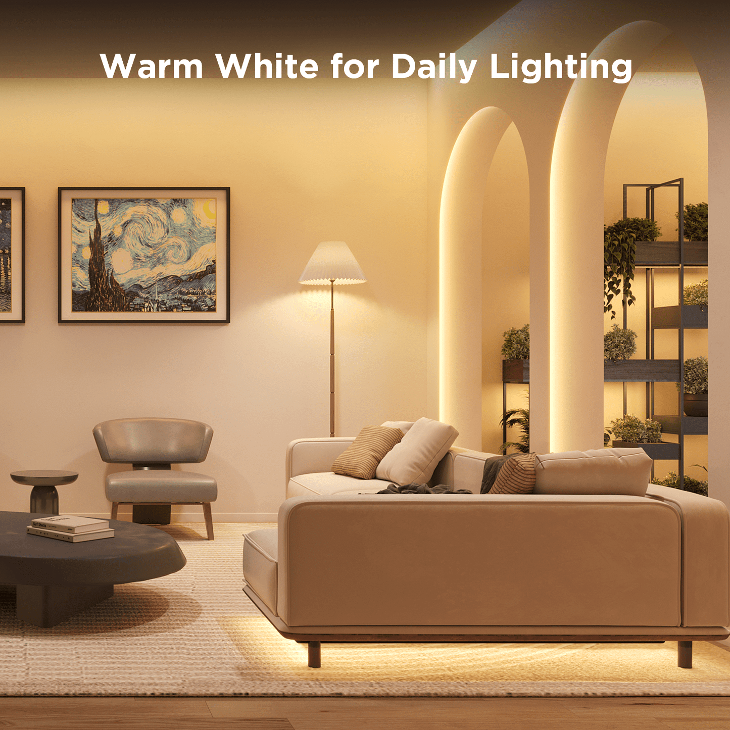 Govee - RGBICW Wi-Fi LED Strip Light, 9.8Ft, Smart App Control, Multicolor for Bedroom & TV Backlight - Serious Techies