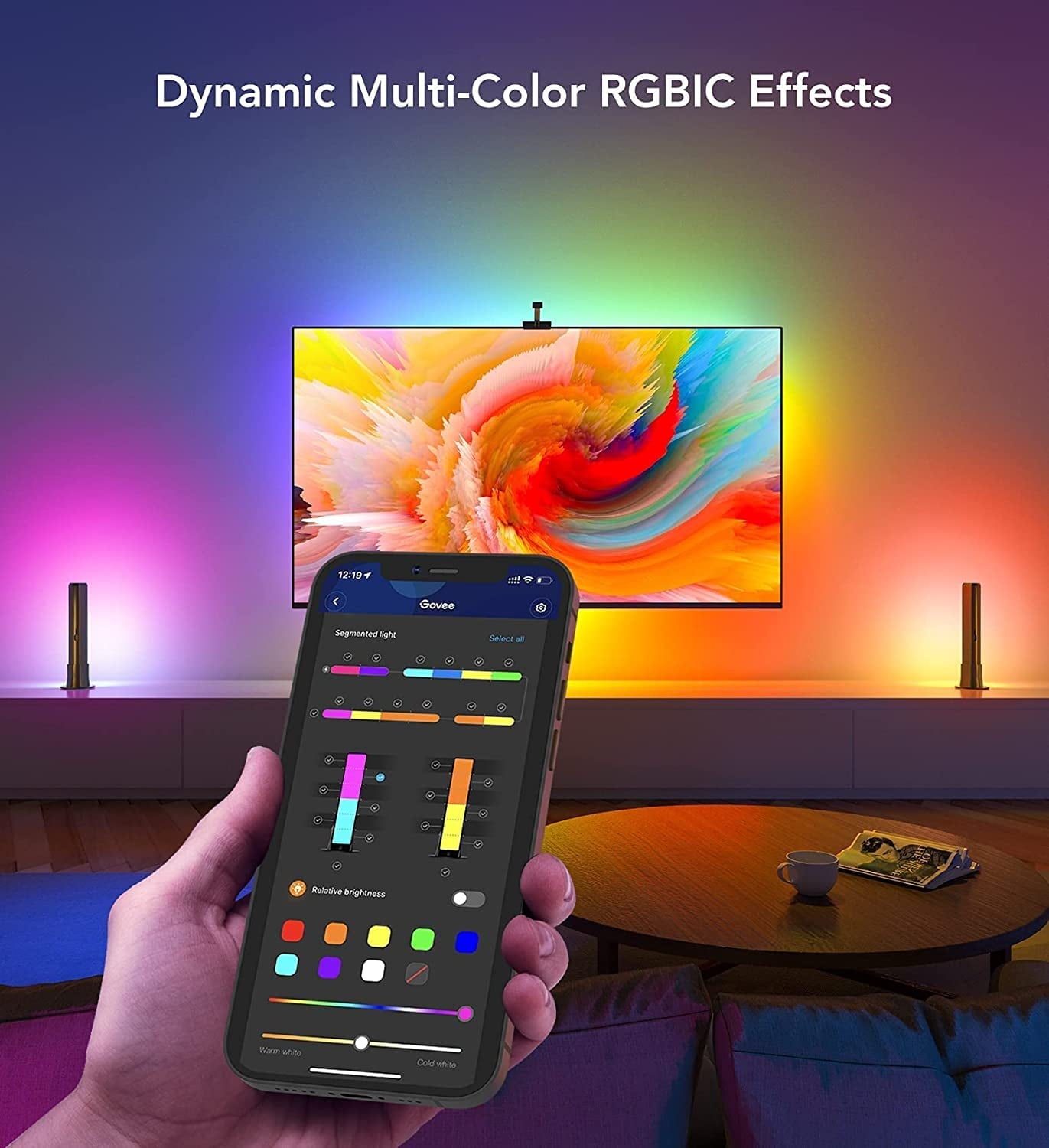 Govee - T1 Pro RGBIC TV Backlight Kit, 3.8M, Camera and Light Bar for 55-65 Inch Tvs, Voice Control - Serious Techies