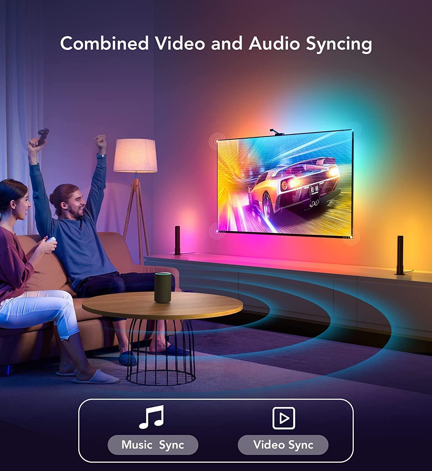 Govee - T1 Pro RGBIC TV Backlight Kit, 3.8M, Camera and Light Bar for 55-65 Inch Tvs, Voice Control - Serious Techies