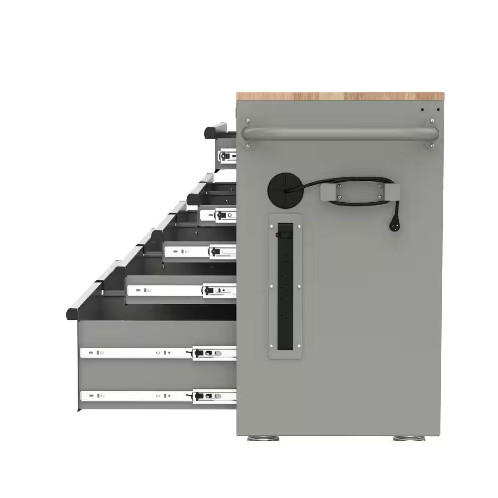 HUSKY - Tool Storage 46 In. W Gloss Gray Mobile Workbench Cabinet - Serious Techies