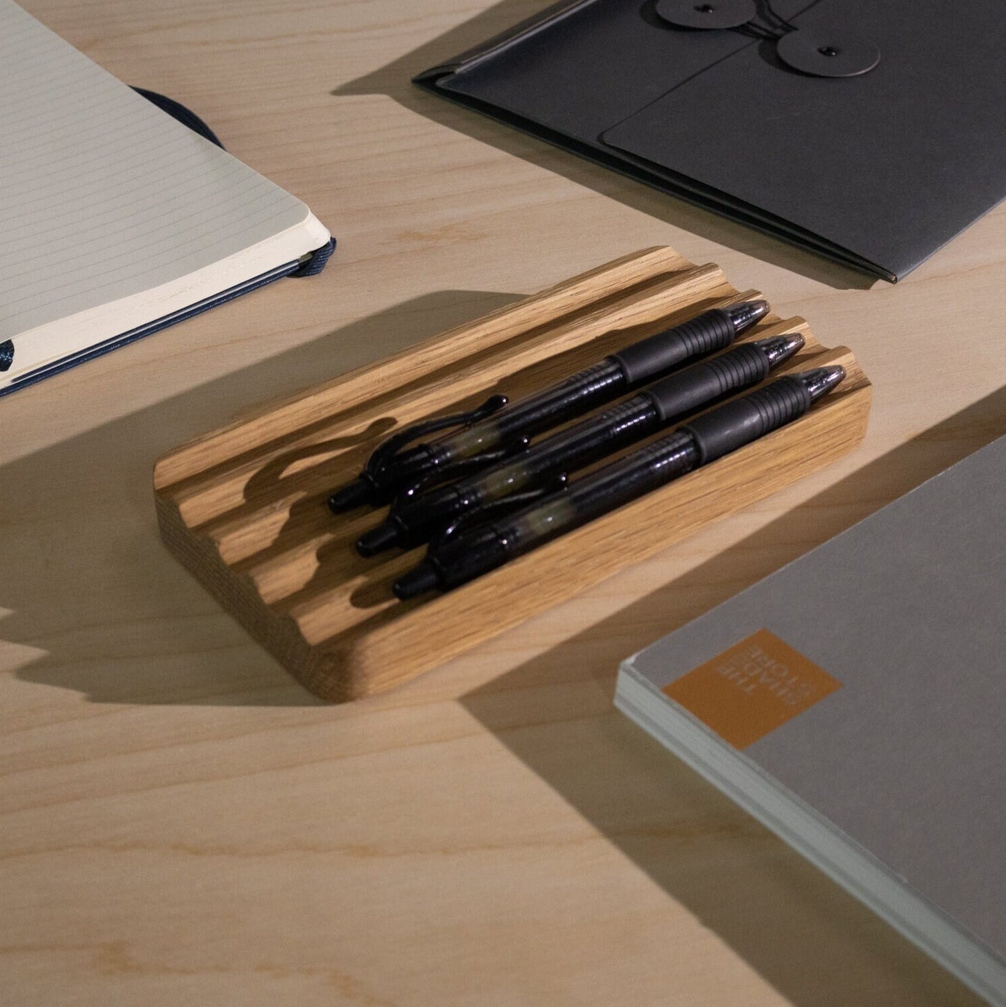 ModhausCo - Wooden Pen Tray for Desk Organization (Essentials), Fountain Pen Display, Pen and Pencil Holder, Desk and Workspace Organization Accessories - Serious Techies