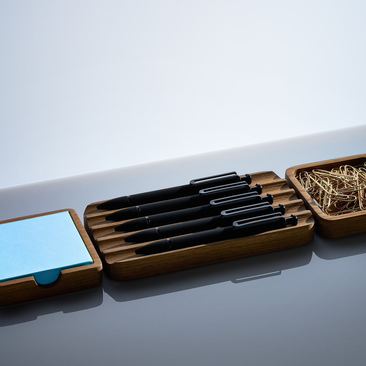 ModhausCo - Wooden Pen Tray for Desk Organization (Essentials), Fountain Pen Display, Pen and Pencil Holder, Desk and Workspace Organization Accessories - Serious Techies