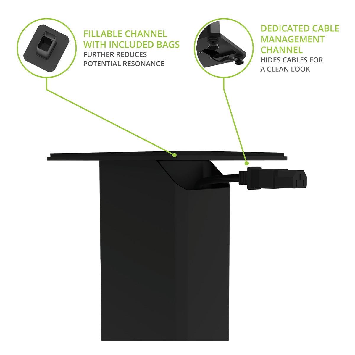 Kanto - SX22 22" Tall Fillable Speaker Stands with Isolation Feet - Pair (Black) - Serious Techies