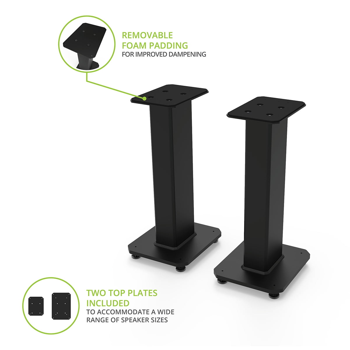 Kanto - SX22 22" Tall Fillable Speaker Stands with Isolation Feet - Pair (Black) - Serious Techies