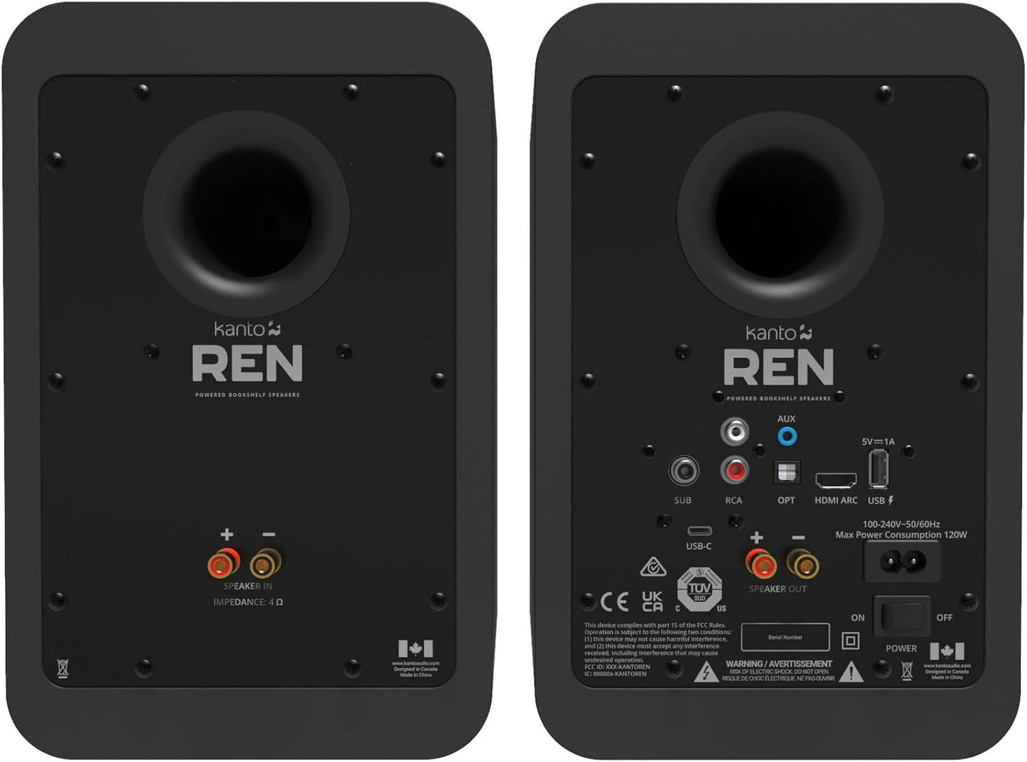 Kanto - REN MB Bluetooth Powered Bookshelf Speakers - Matte Black Pair with 1 Year Amber Protection Extension Plan (2024) - Serious Techies