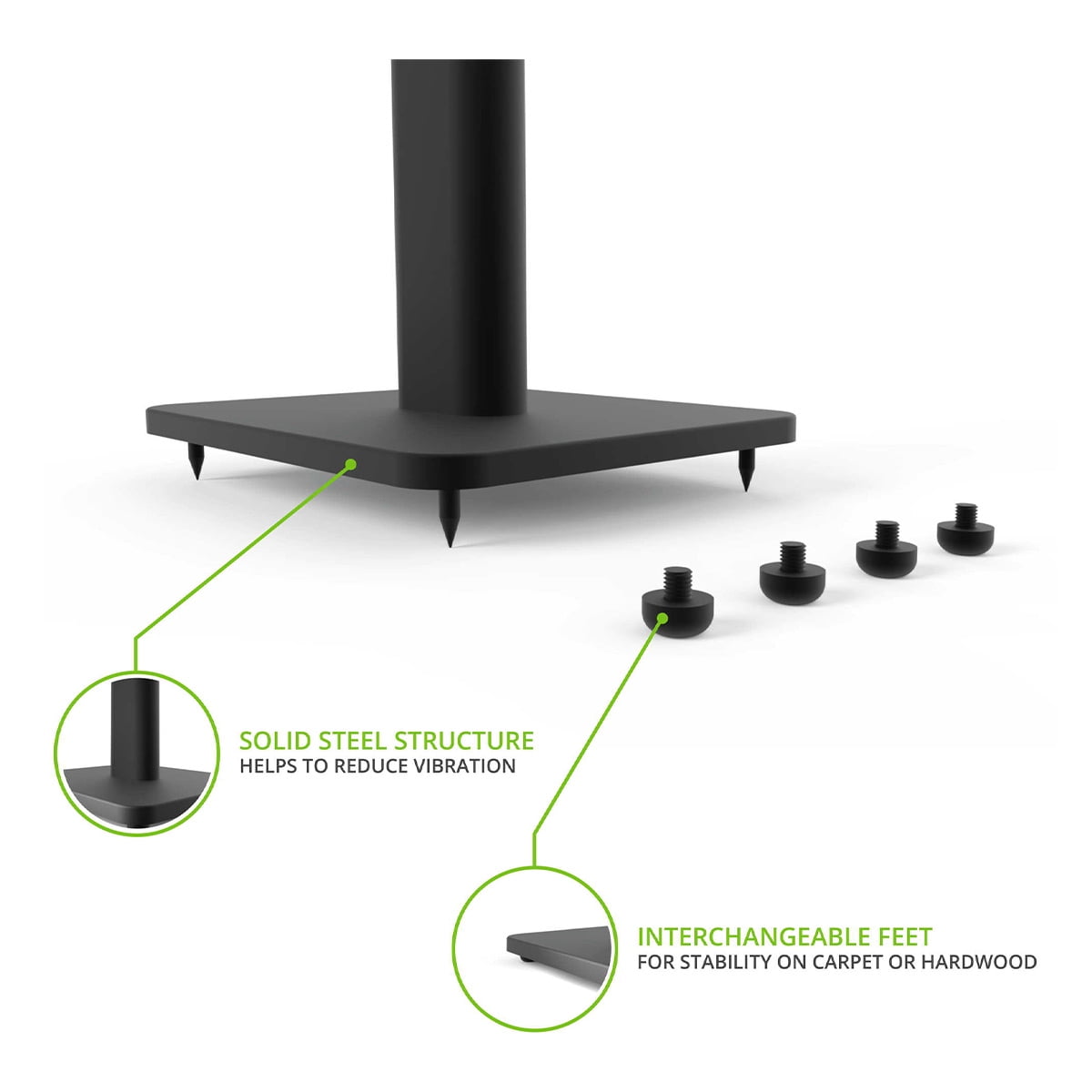 Kanto - SP32PL 32" Bookshelf Speaker Stands, Black - Serious Techies
