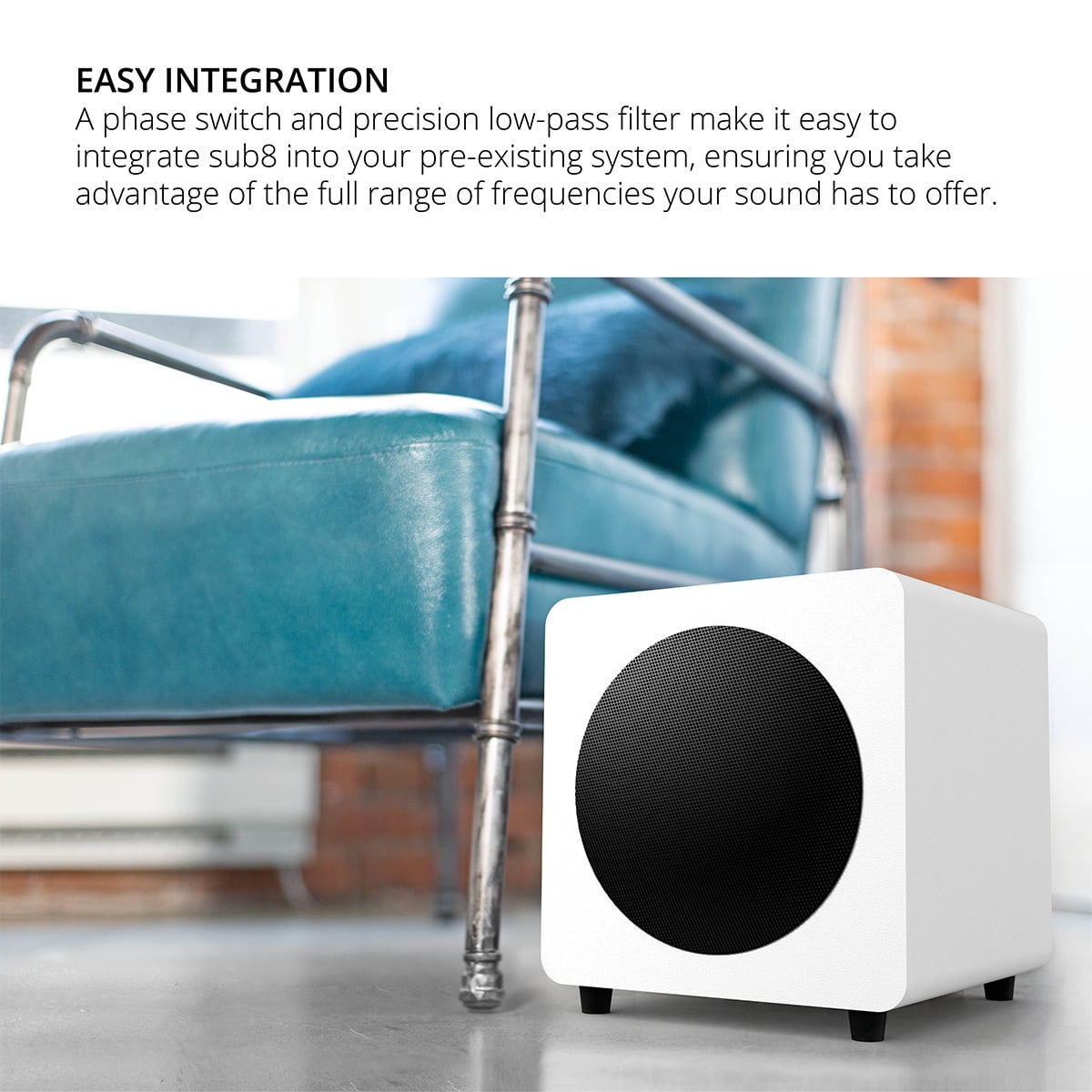 Kanto - SUB8 8-Inch Sealed Powered Subwoofer (Matte White) - Serious Techies