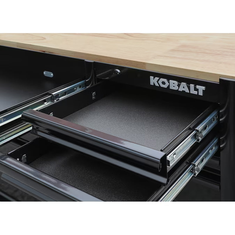 KOBALT - 71-In L X 42.7-In H 15 -Drawers Rolling Black Wood Work Bench
