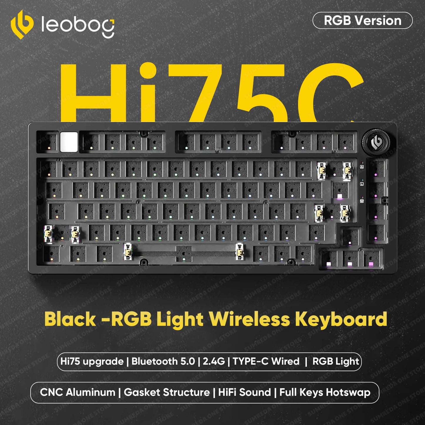 Leobog - Hi75C Hi75C Pro Hi75 Gaming Aluminum Wireless Mechanical Keyboard Kit 81Keys Bluetooth 2.4G Wired Hotswap Gamer Keyboard - Serious Techies