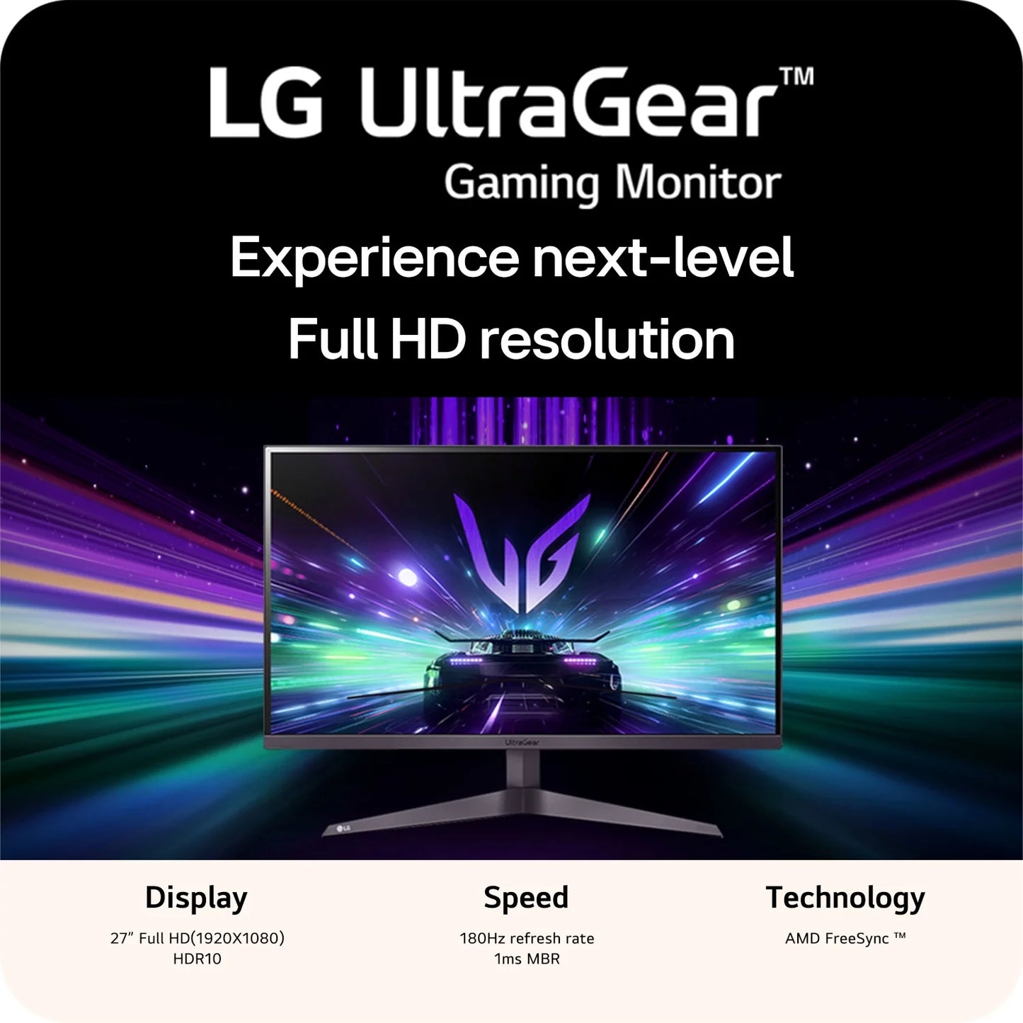 LG - 27" Ultragear FHD 1080P 180Hz Gaming Monitor, Black, 27GS40W-B - Serious Techies
