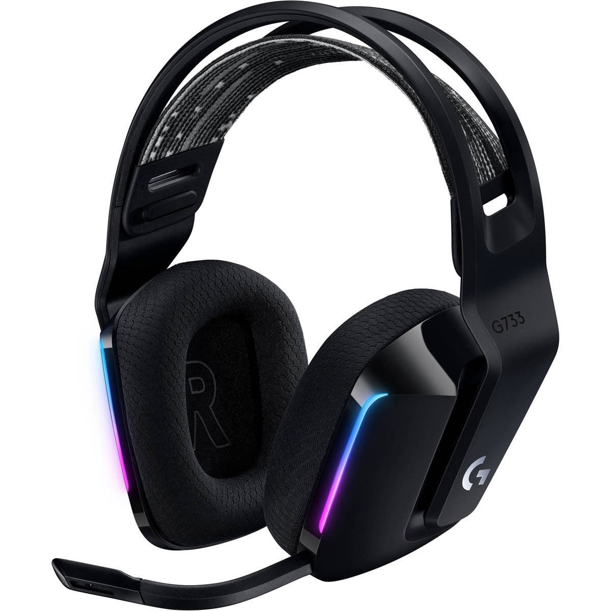 Logitech - G733 LIGHTSPEED Wireless Gaming Headset with Suspension Headband, LIGHTSYNC RGB, Blue VO!CE Mic Technology and PRO-G Audio Drivers, Black - Serious Techies