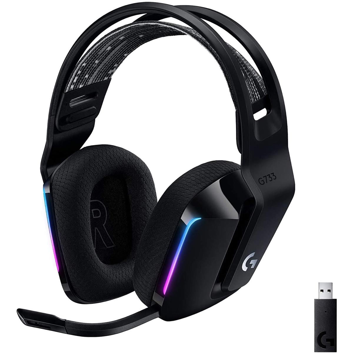 Logitech - G733 LIGHTSPEED Wireless Gaming Headset with Suspension Headband, LIGHTSYNC RGB, Blue VO!CE Mic Technology and PRO-G Audio Drivers, Black - Serious Techies