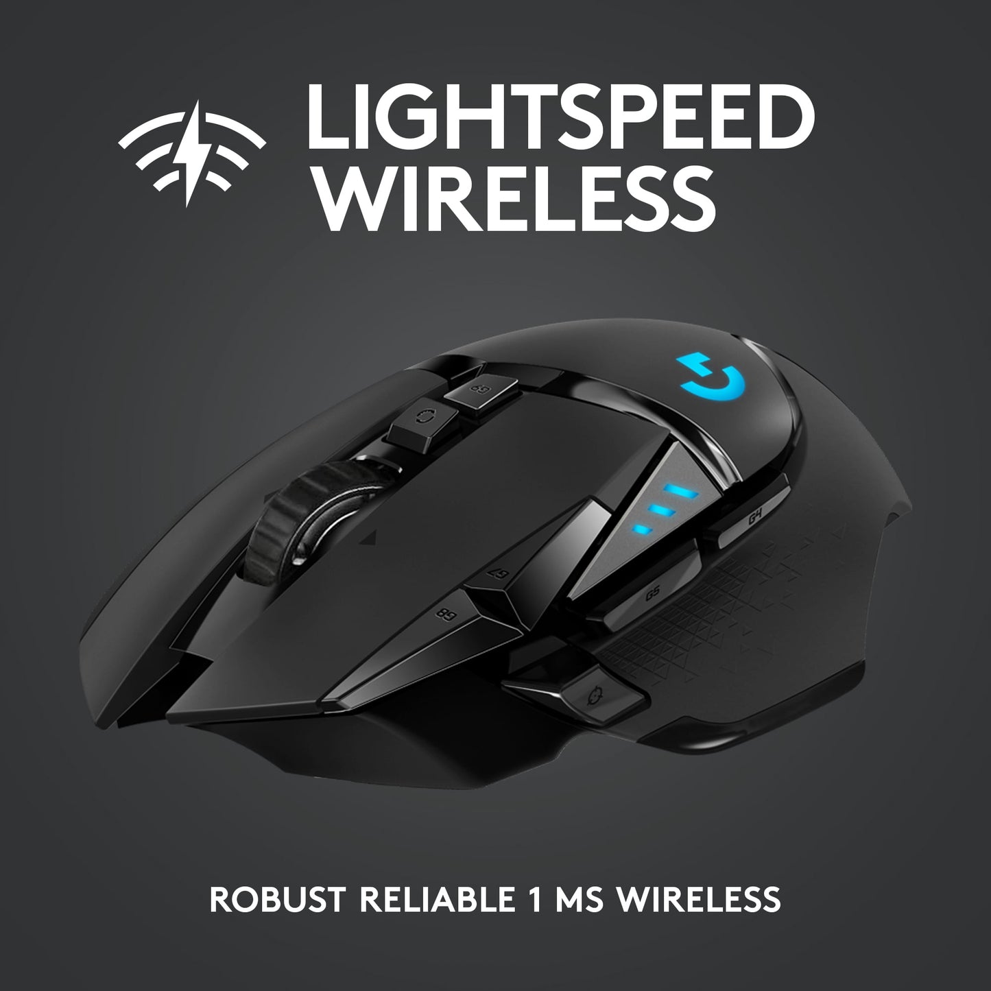 502 LIGHTSPEED Wireless Gaming Mouse, HERO 25K Sensor, 25,600 DPI, RGB, Adjustable Weights, 11 Programmable Buttons, Long Battery Life, On-Board Memory, PC / Mac - Serious Techies