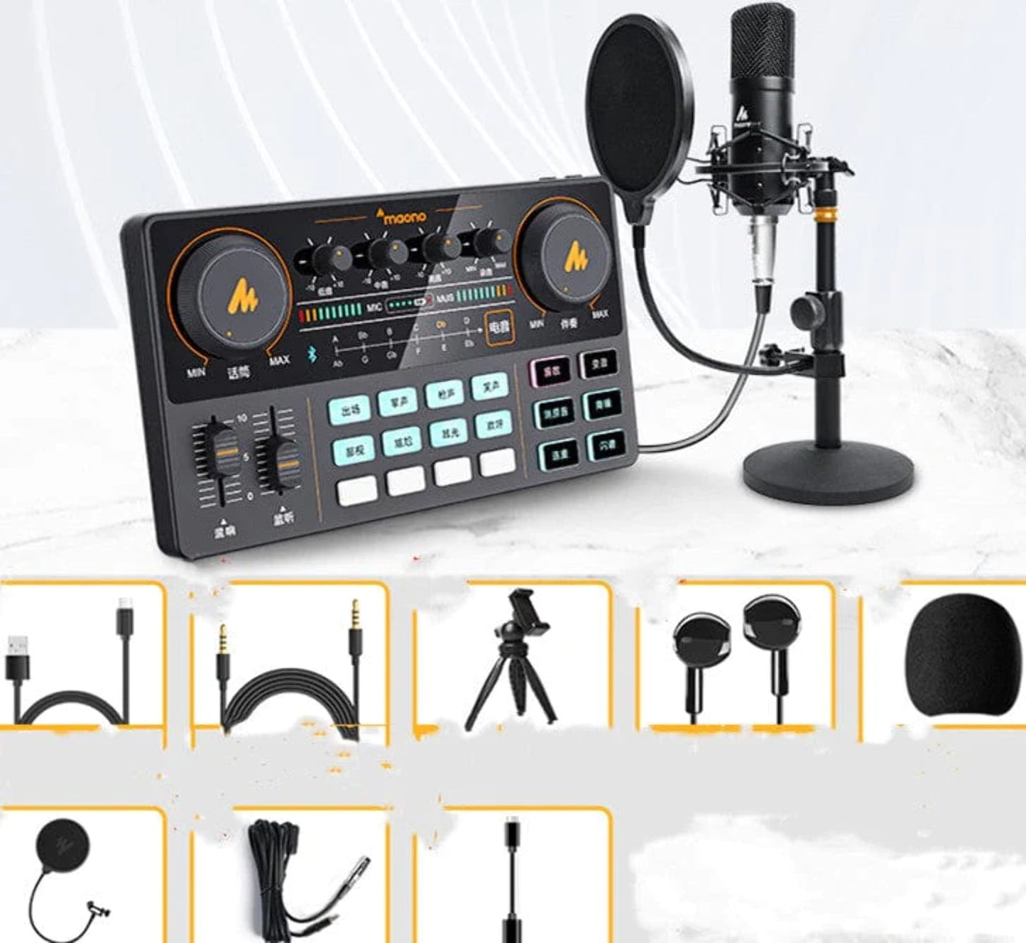 Maono - CASTER Lite Portable All-In-One Podcast Production Studio - Serious Techies