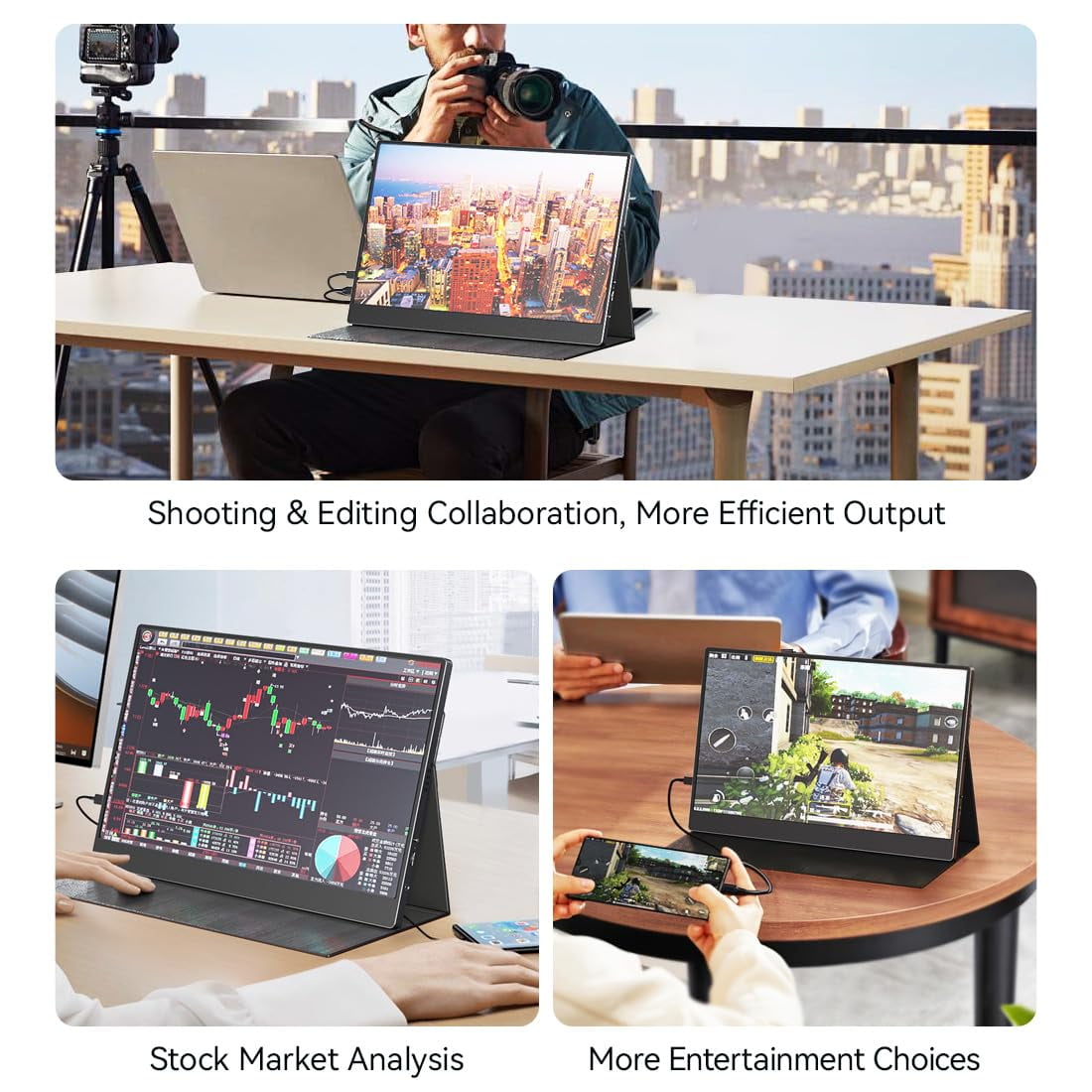 mayceyee - Portable Monitor for Laptop 15 Inch,Fhd 1080P USB C Travel Monitor External IPS HDMI for Computer, Second Display Screen Extender with Kickstand for PC Phone Switch PS4/5 - Serious Techies