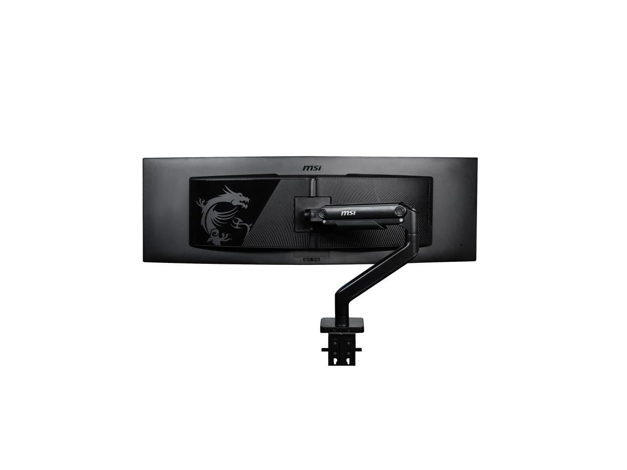 MSI - MAG MT201 - Premium Heavy Duty Single Monitor Stand Arm, Supports 17-49" Screens and 44 Lbs, VESA Compatible, Adjustable Spring Assisted Mount, Clamp & Grommet, Quick Release Plate - Black - Serious Techies
