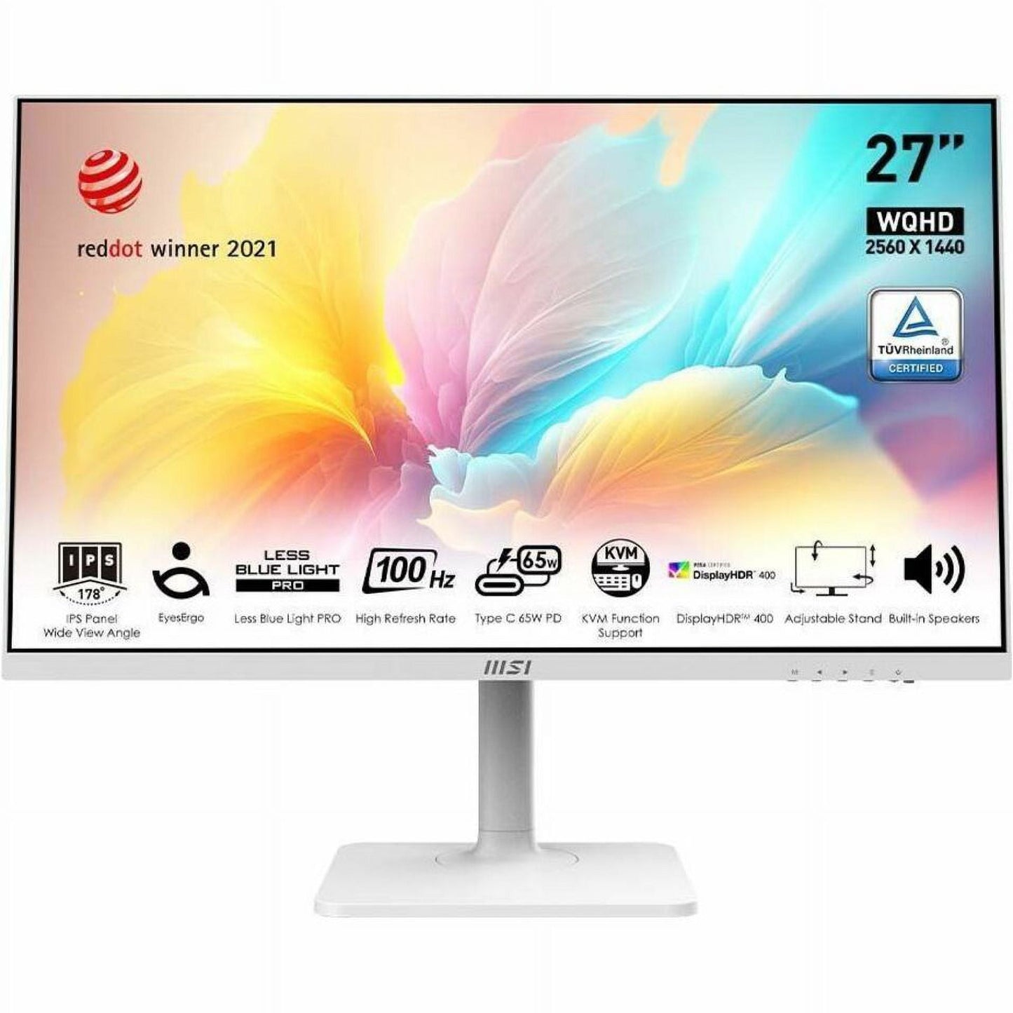 MSI - Modern MD272 27\" 2560 X 1440 LED VESA DisplayHDR 400, Narrow Bezel Monitor, Matte White, MD272QXPW - Serious Techies