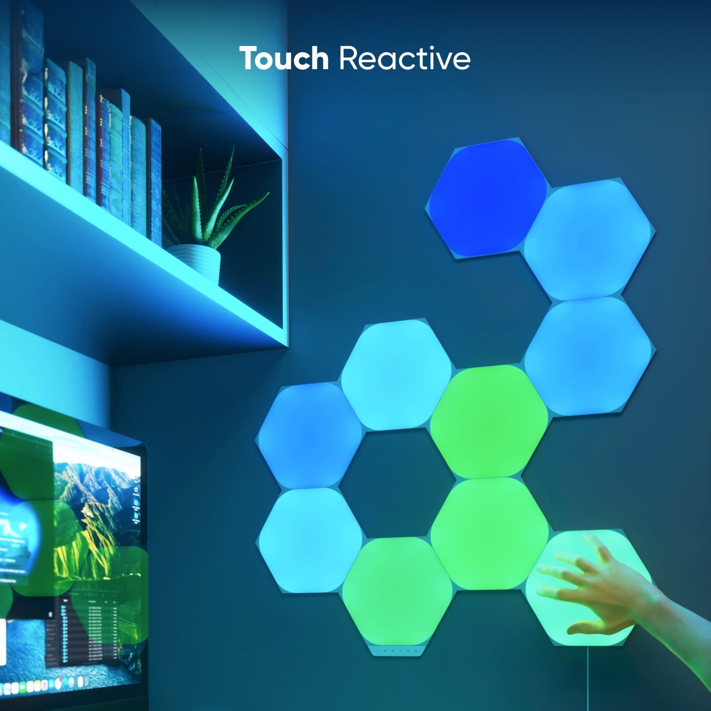 Nanoleaf - Shapes Hexagons Smarter Kit (5 Panels) – Modular Wall Light Panels for Indoor Use, Modern Home Decor Style - Serious Techies