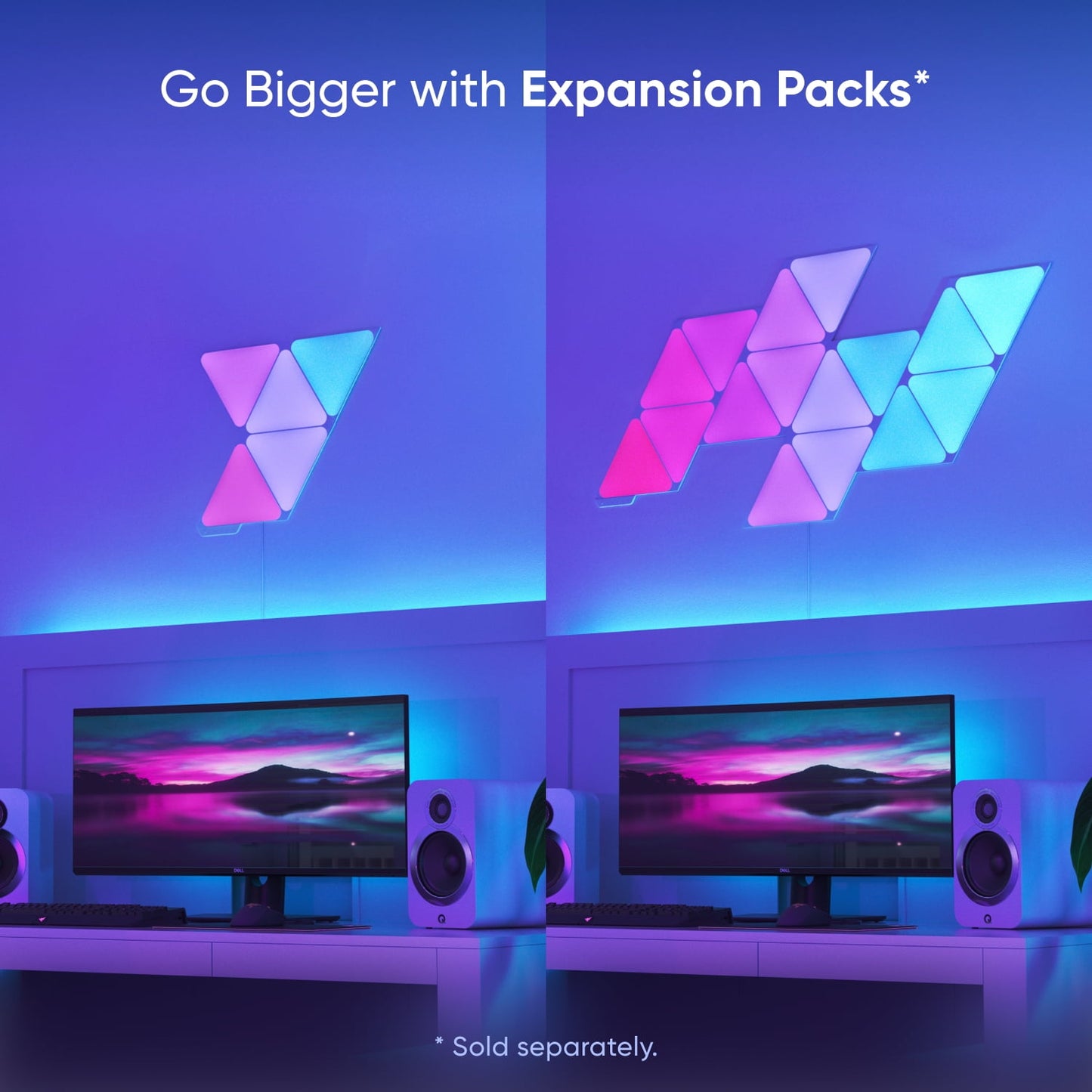 Nanoleaf - Shapes Triangles Smarter Kit, Indoor Modern Modular LED Wall Light Panels, 5PK - Serious Techies