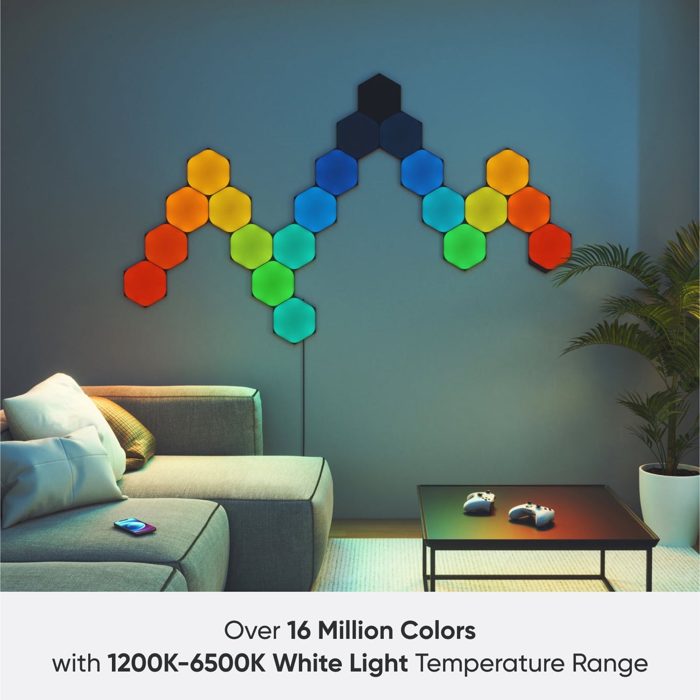 Nanoleaf - Shapes Ultra Black Hexagons Smarter Kit, 9Pk – Modern LED Wall Panels for Indoor - Serious Techies