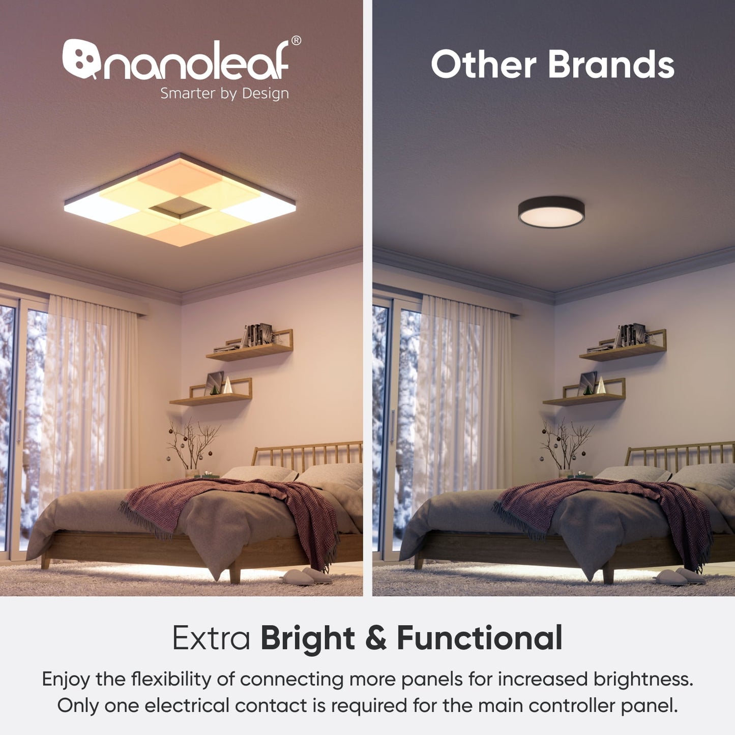 Nanoleaf - Skylight Expansion Pack (1Pk) – Smart LED Modular Color-Changing Ceiling Light - Serious Techies