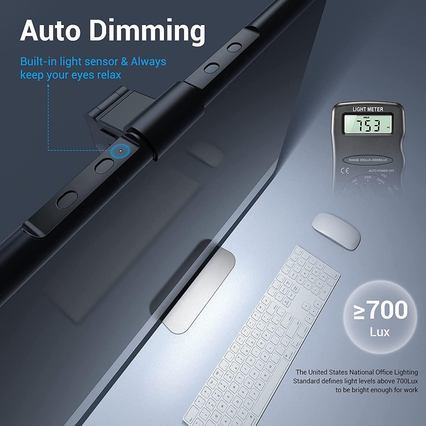 Quntis - Computer Monitor Light, Screen Light Bar No Glare, 20.4'' Monitor Light Bar with Auto-Dimming, Adjustable Brightness and Color Temperature, USB Reading Desk Light for Desk/Home/Office - Serious Techies