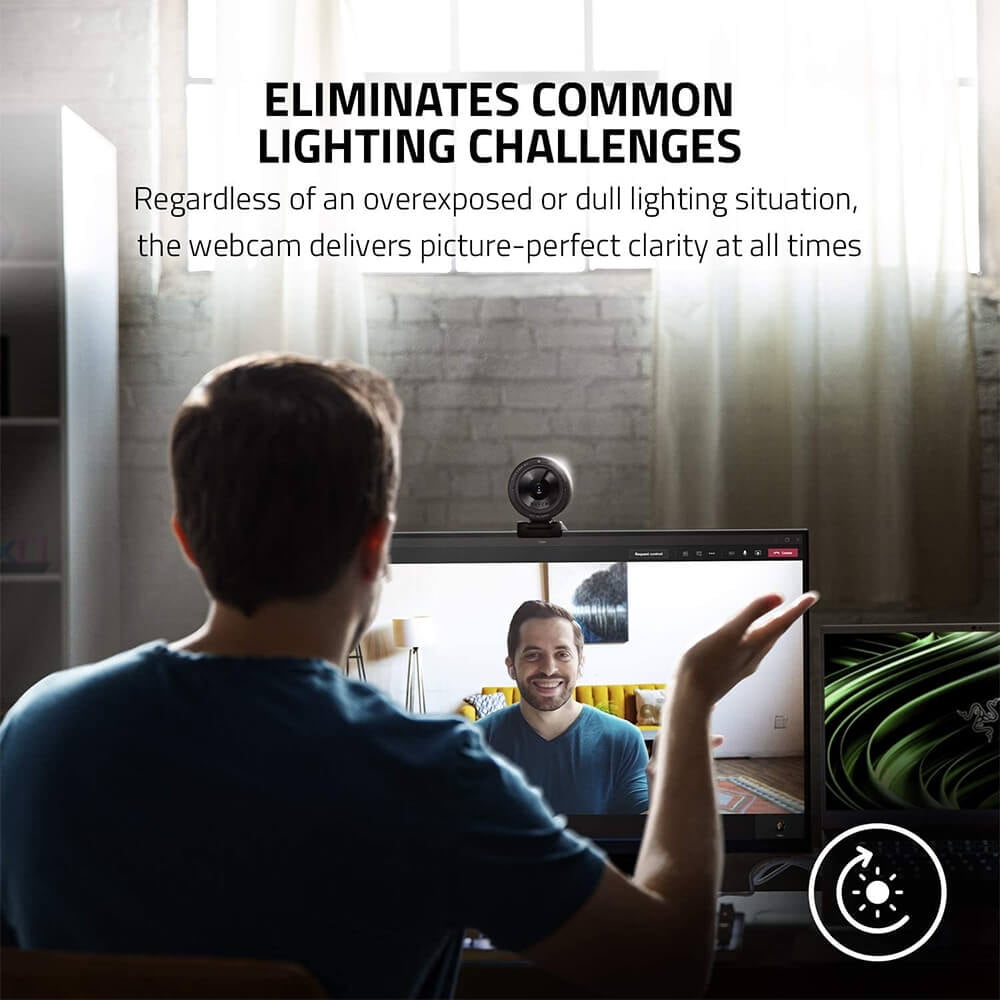 Razer - Kiyo Pro Streaming Webcam, Full HD 1080P 60FPS, Adaptive Light Sensor, Hdr-Enabled, Wide-Angle Lens, Black